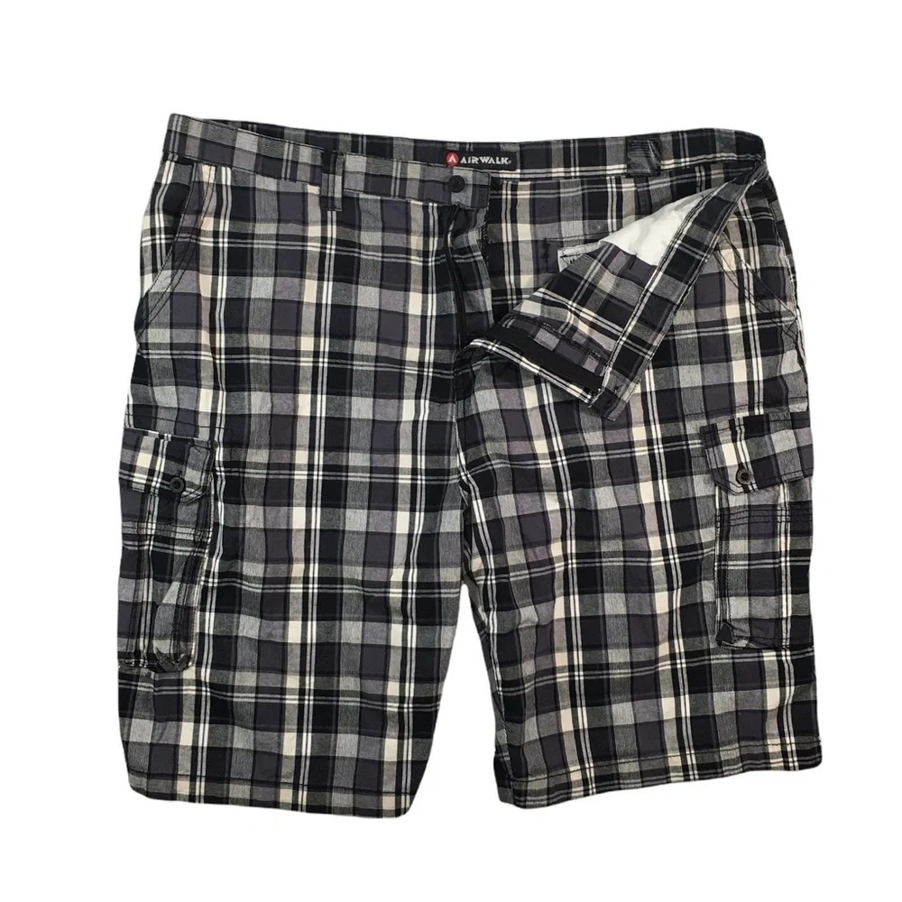Sh408 Mens Airwalk Skater Brand Flat Front Cargo Shorts 46